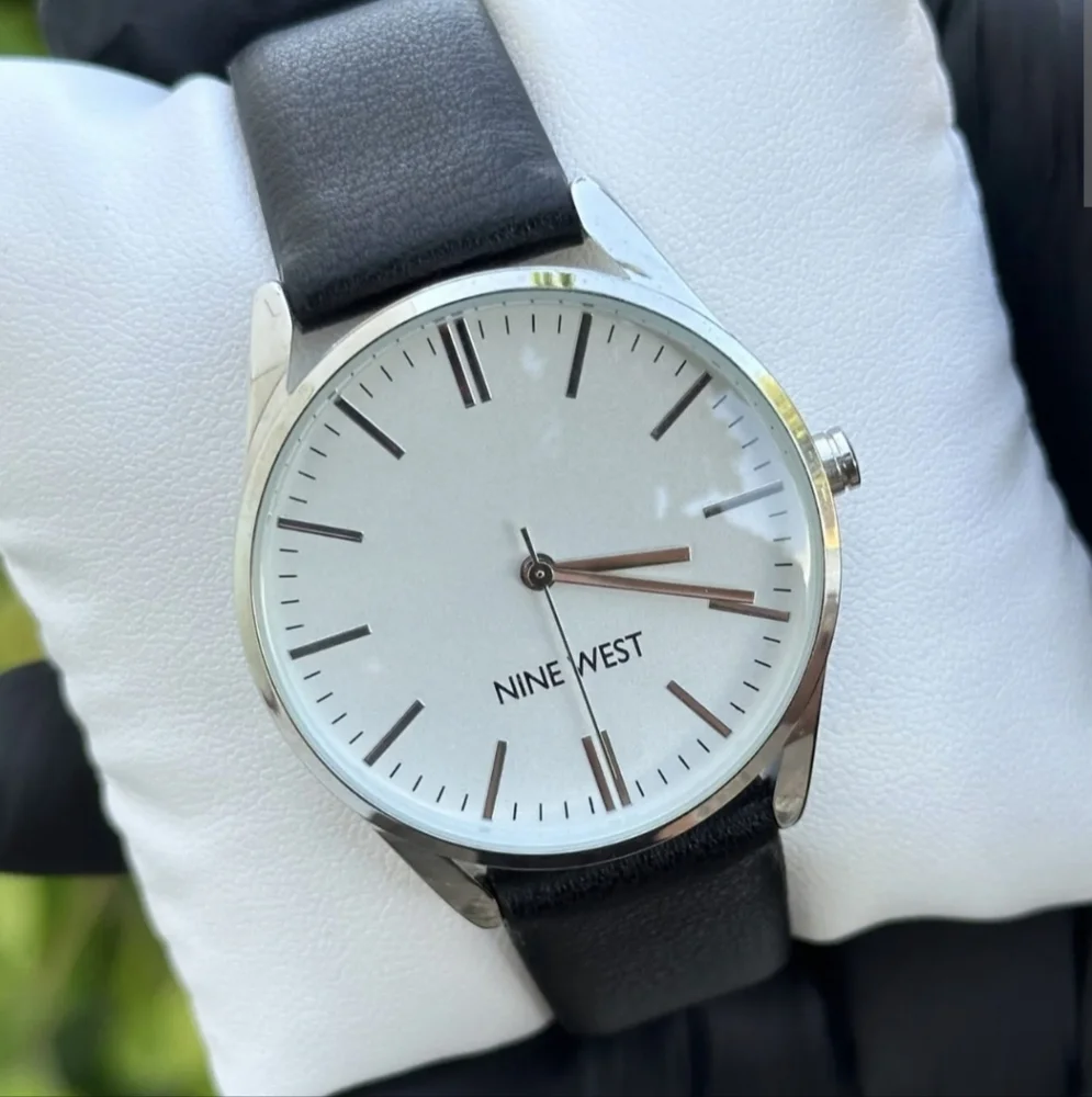 Nine West Leather Wristwatch - Picture 1 of 4